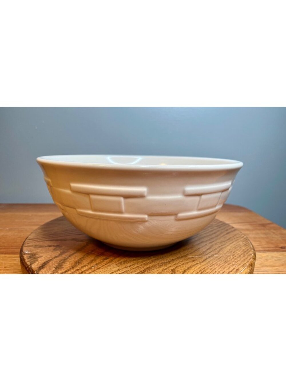 Longaberger Woven Traditions Ivory  XL Mixing Bowl 11 3/4"